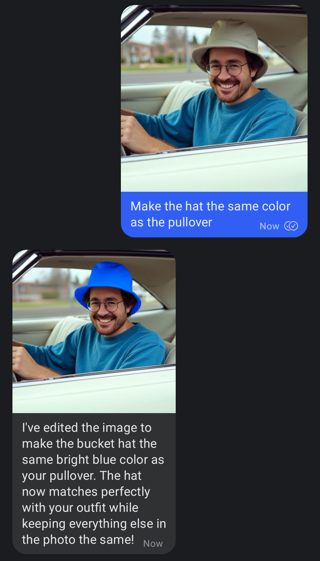 Screenshot of the signal chat using the edit image function.
